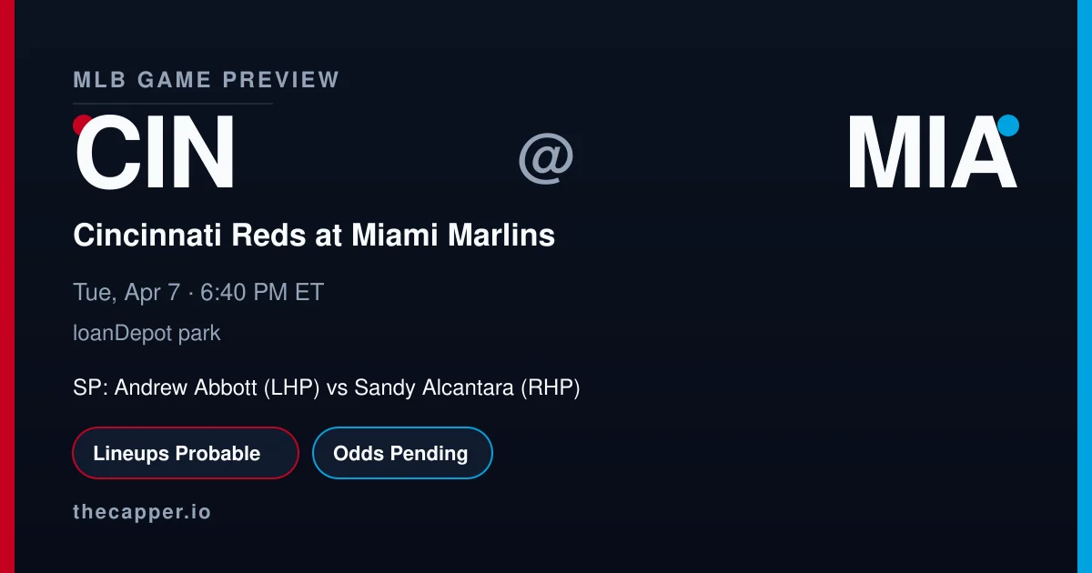 Cincinnati Reds at Miami Marlins MLB game preview for April 7, 2026