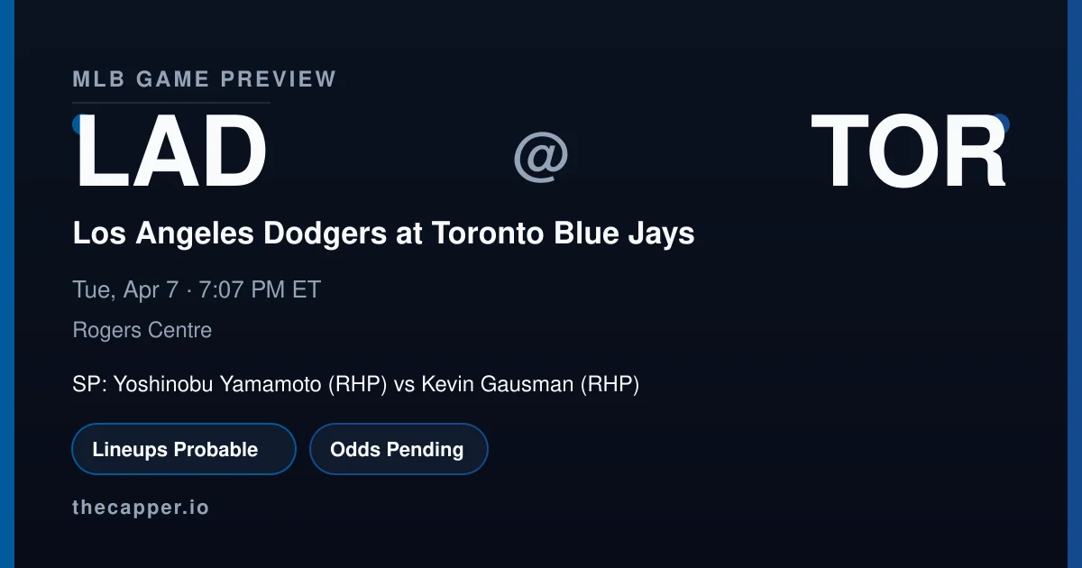 Los Angeles Dodgers at Toronto Blue Jays MLB game preview for April 7, 2026