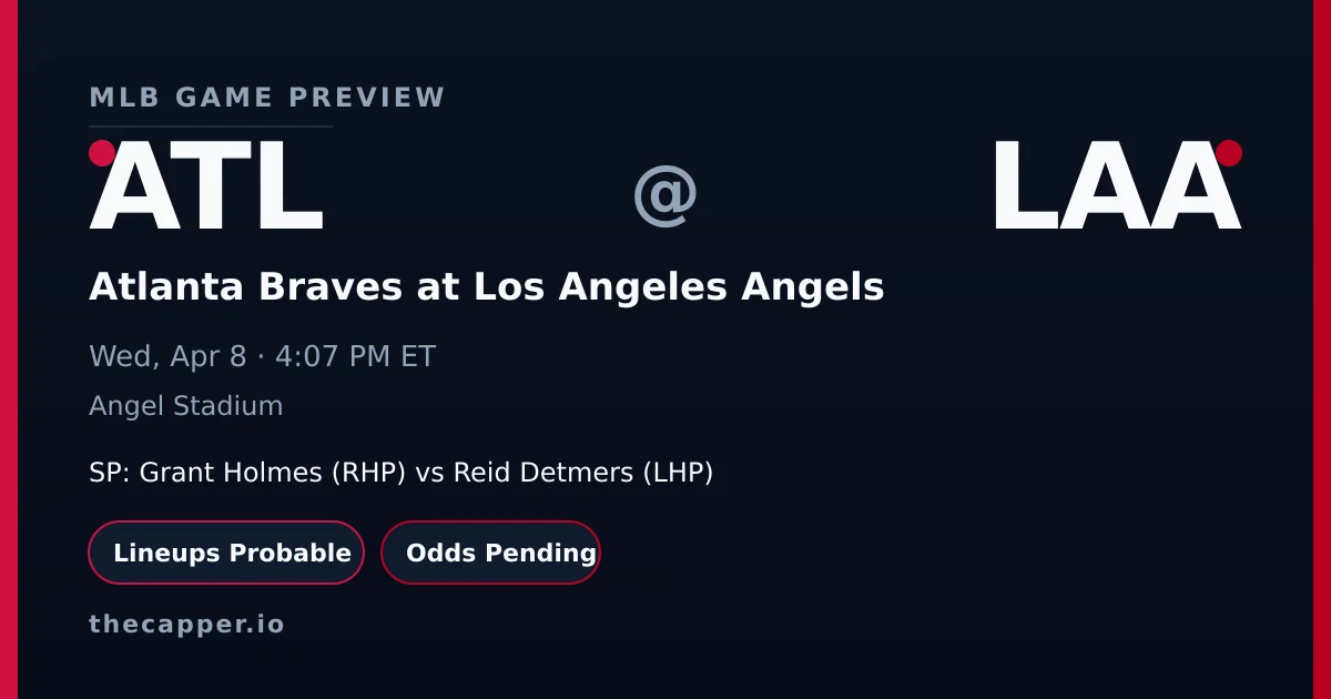 Atlanta Braves at Los Angeles Angels MLB game preview for April 8, 2026
