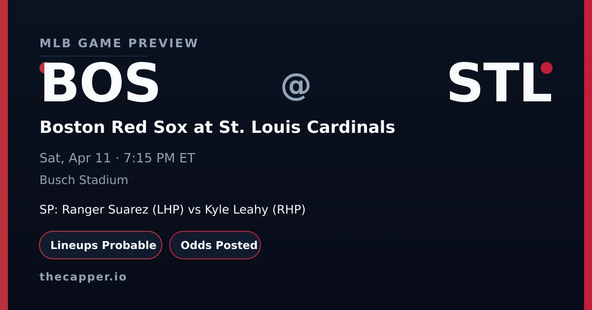 Boston Red Sox at St. Louis Cardinals MLB game preview for April 11, 2026