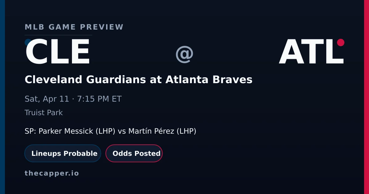 Cleveland Guardians at Atlanta Braves MLB game preview for April 11, 2026
