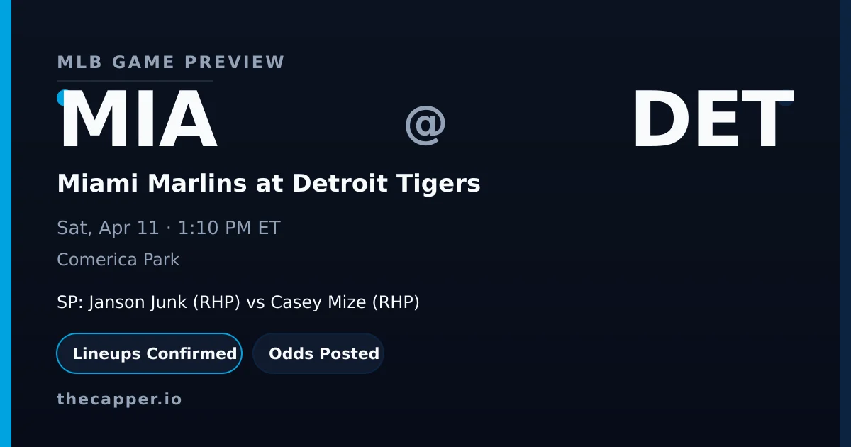 Miami Marlins at Detroit Tigers MLB game preview for April 11, 2026