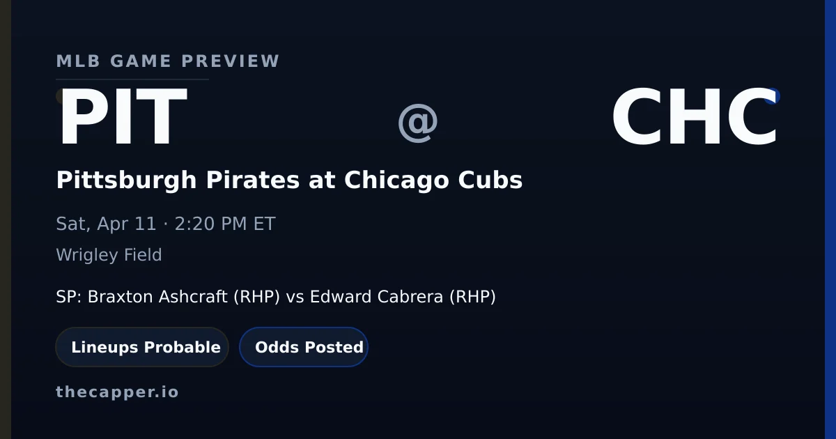 Pittsburgh Pirates at Chicago Cubs MLB game preview for April 11, 2026