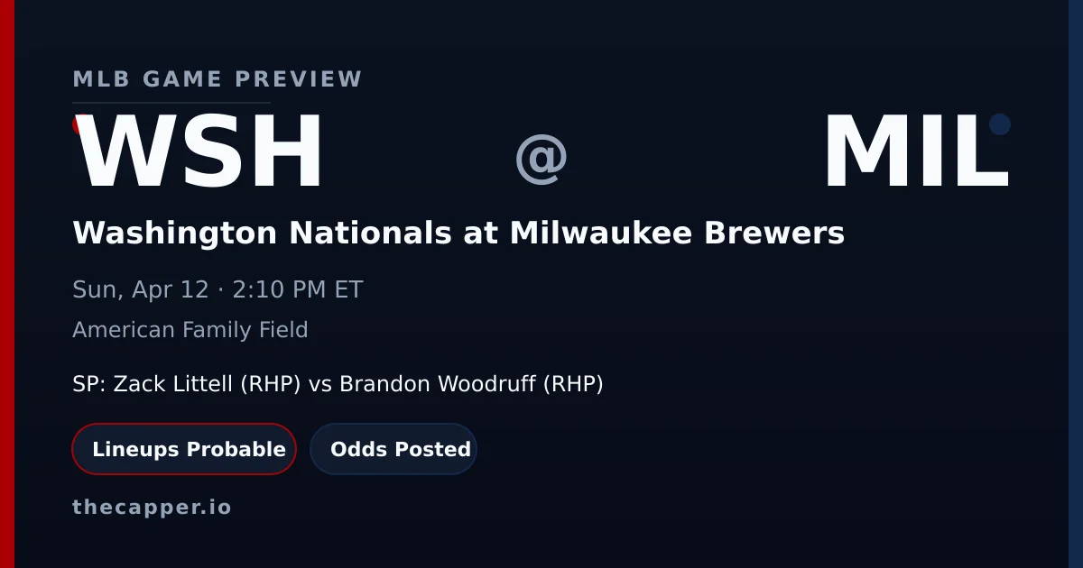 Washington Nationals at Milwaukee Brewers MLB game preview for April 12, 2026