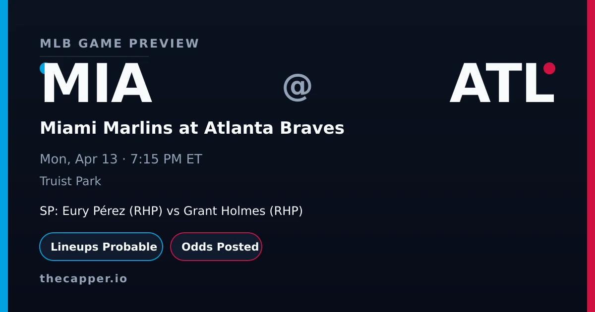 Miami Marlins at Atlanta Braves MLB game preview for April 13, 2026