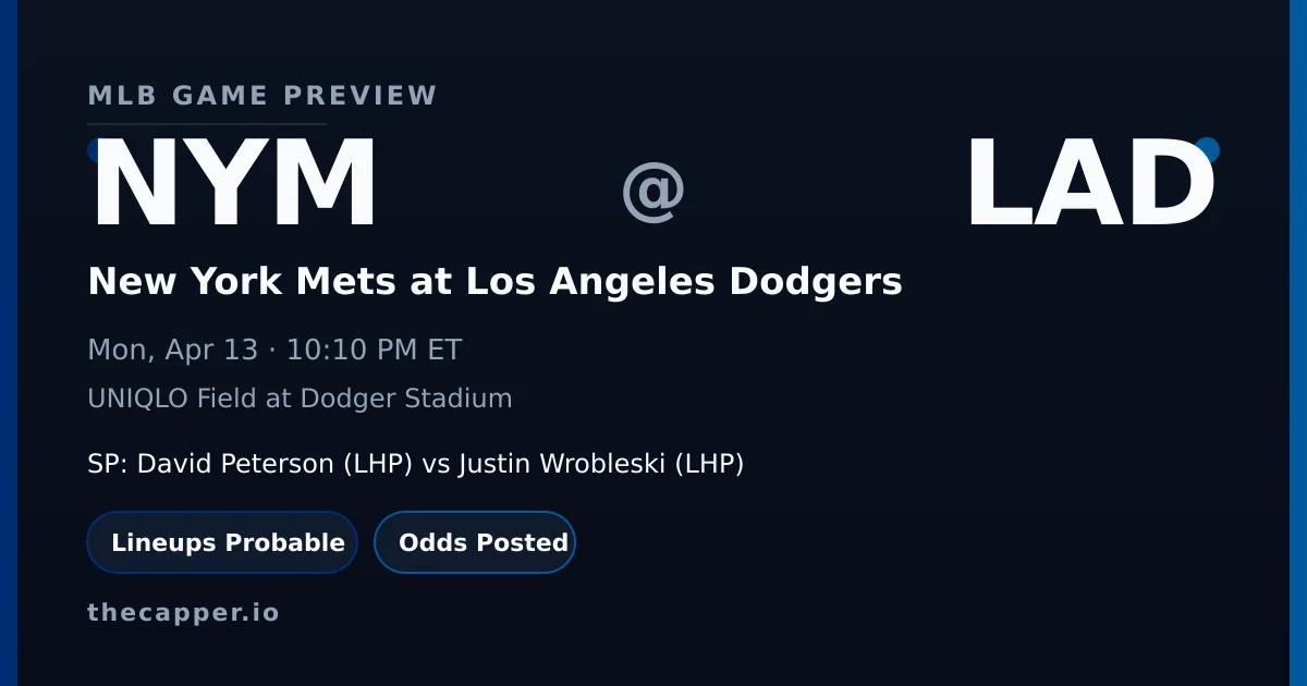 New York Mets at Los Angeles Dodgers MLB game preview for April 13, 2026
