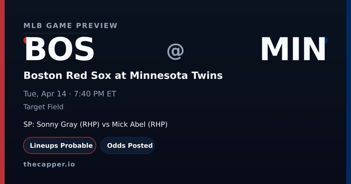 Boston Red Sox at Minnesota Twins MLB game preview for April 14, 2026