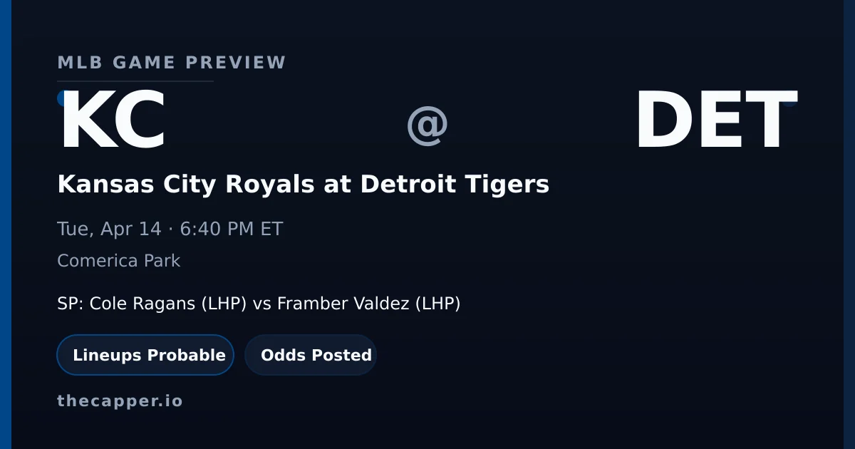 Kansas City Royals at Detroit Tigers MLB game preview for April 14, 2026