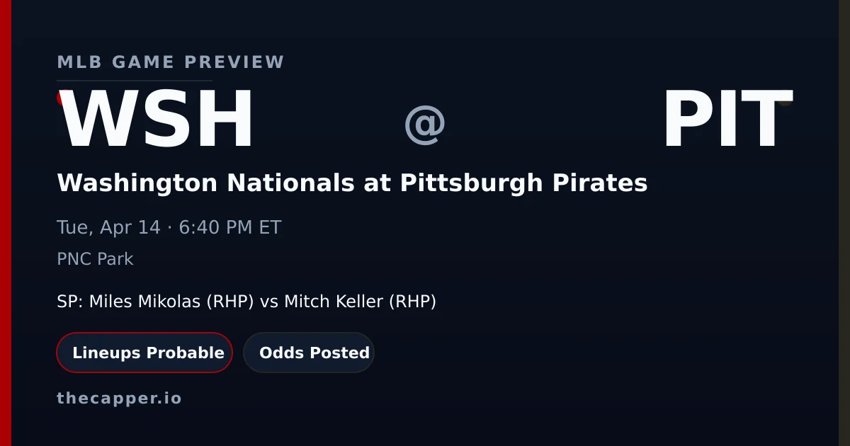 Washington Nationals at Pittsburgh Pirates MLB game preview for April 14, 2026