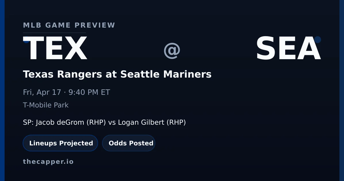 Texas Rangers at Seattle Mariners MLB game preview for April 17, 2026