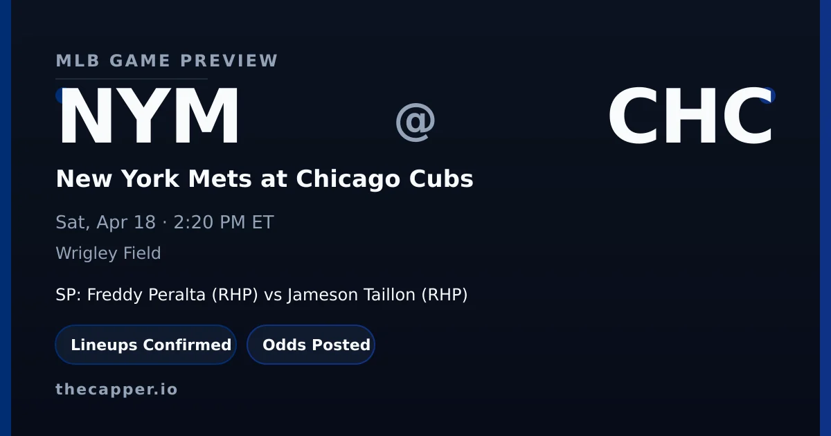 New York Mets at Chicago Cubs MLB game preview for April 18, 2026