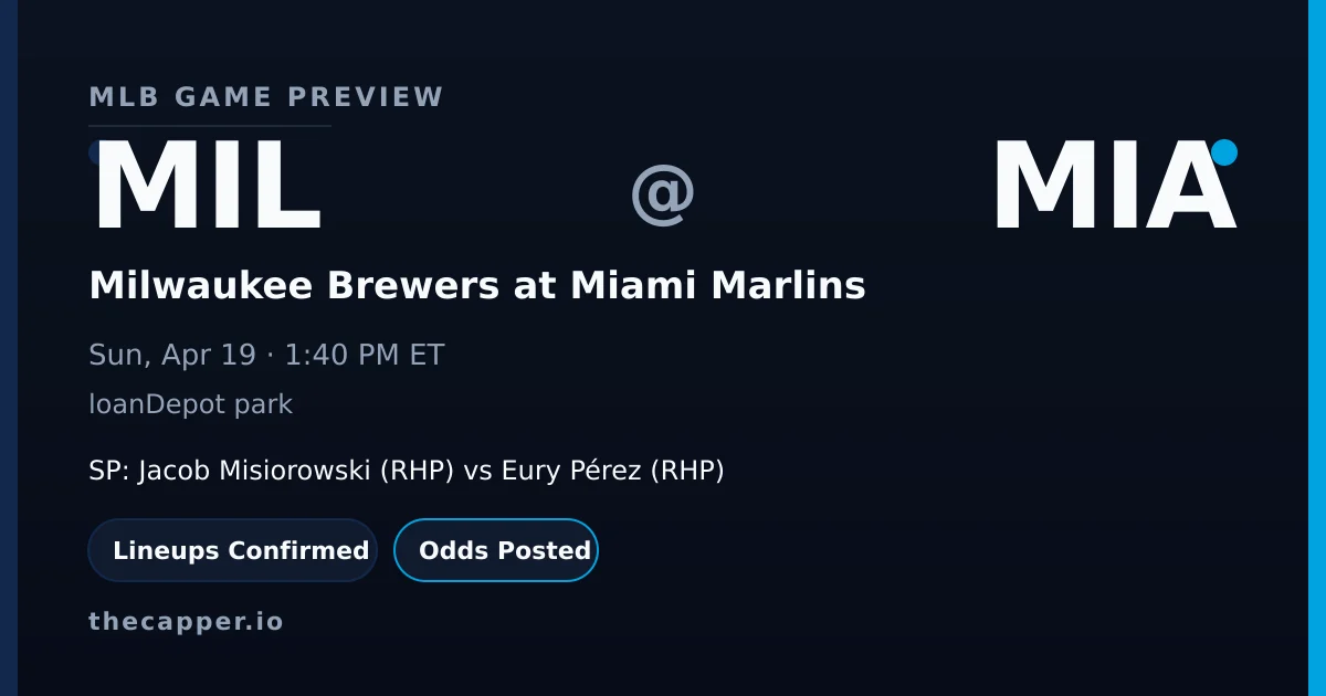 Milwaukee Brewers at Miami Marlins MLB game preview for April 19, 2026