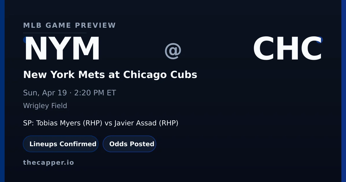 New York Mets at Chicago Cubs MLB game preview for April 19, 2026