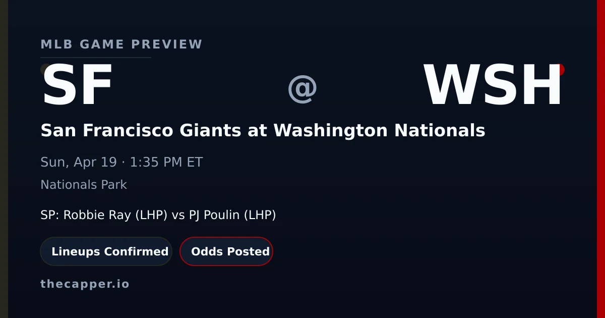San Francisco Giants at Washington Nationals MLB game preview for April 19, 2026
