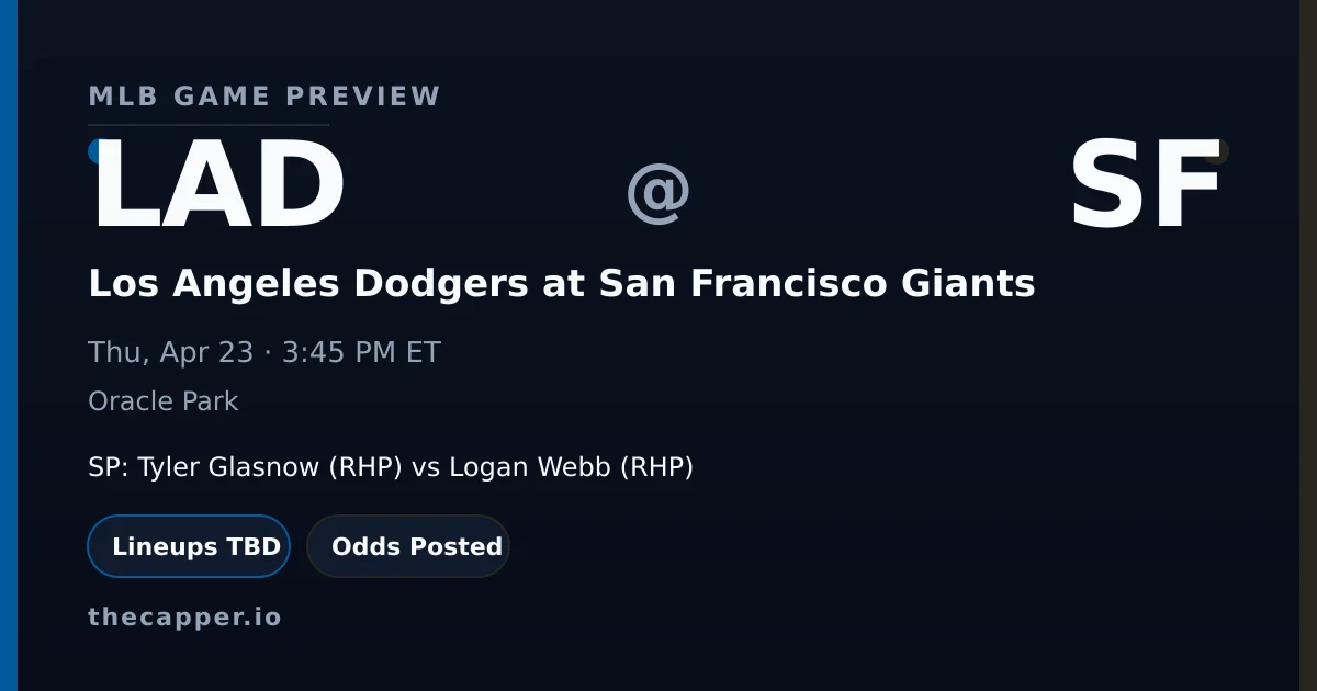 Los Angeles Dodgers at San Francisco Giants MLB game preview for April 23, 2026