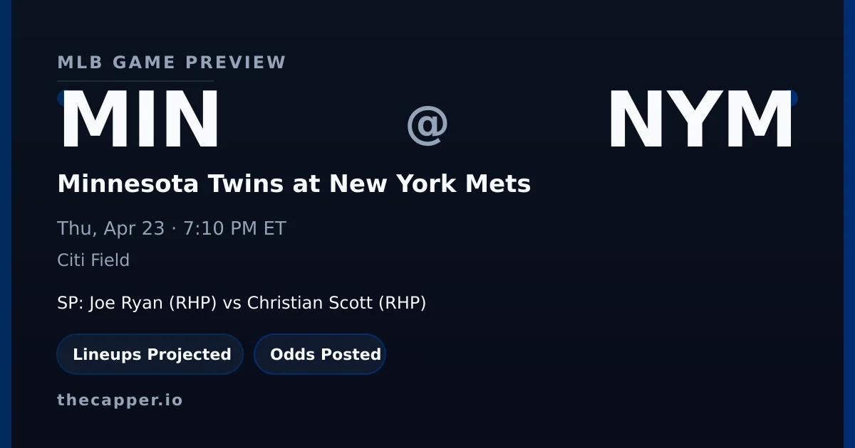 Minnesota Twins at New York Mets MLB game preview for April 23, 2026