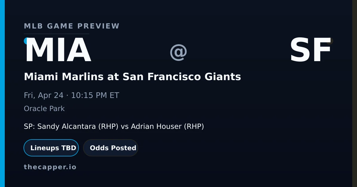 Miami Marlins at San Francisco Giants MLB game preview for April 24, 2026