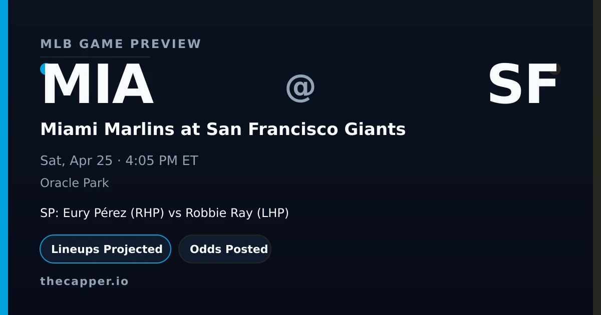 Miami Marlins at San Francisco Giants MLB game preview for April 25, 2026