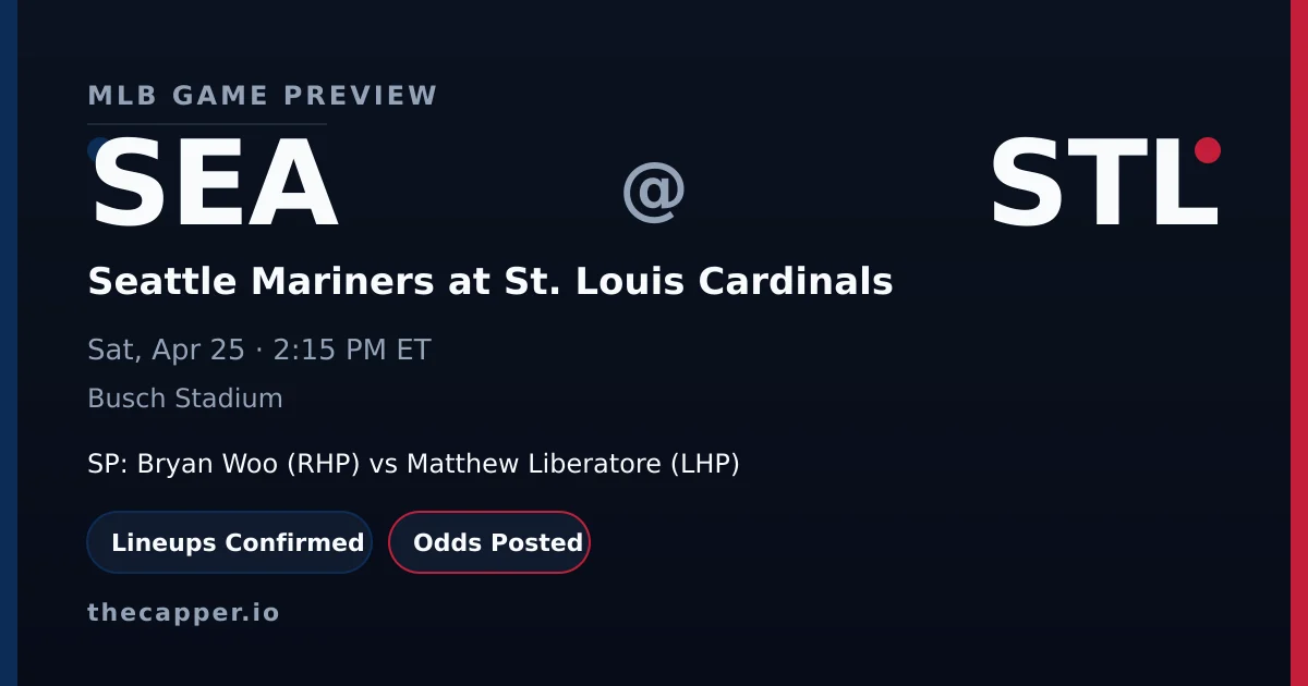 Seattle Mariners at St. Louis Cardinals MLB game preview for April 25, 2026