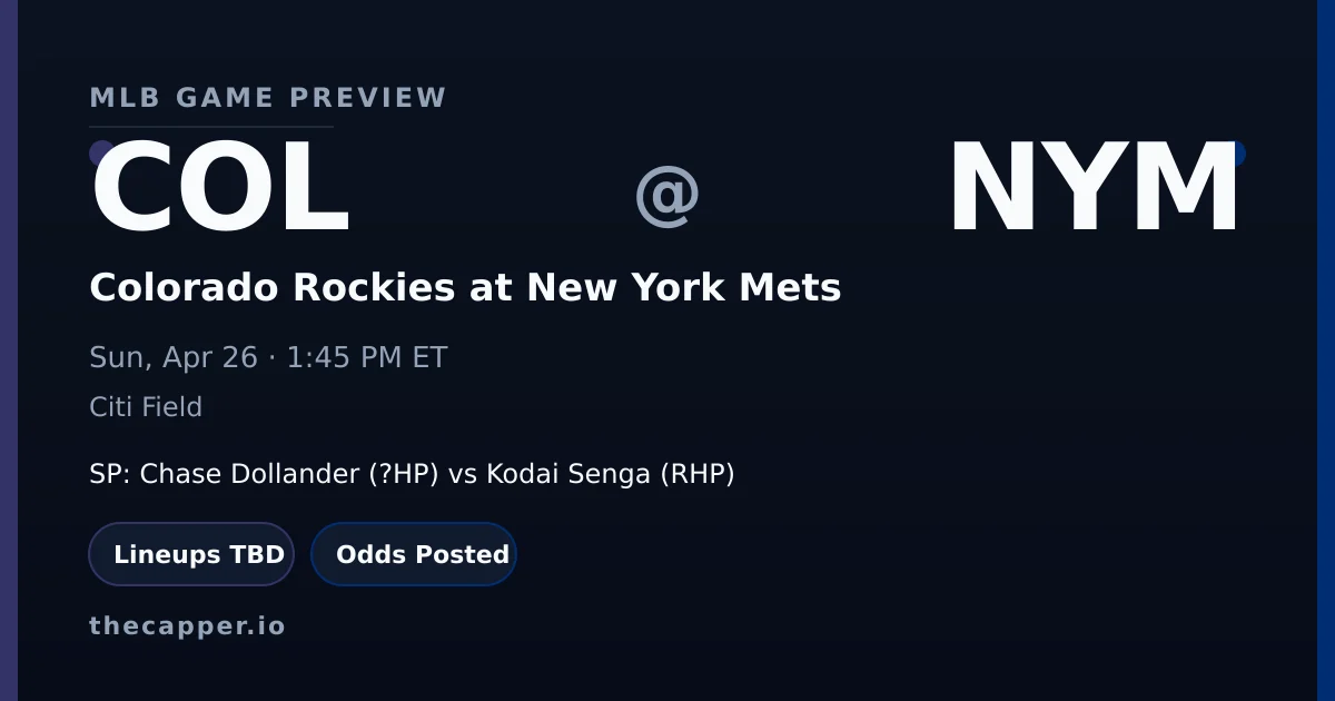 Colorado Rockies at New York Mets MLB game preview for April 26, 2026