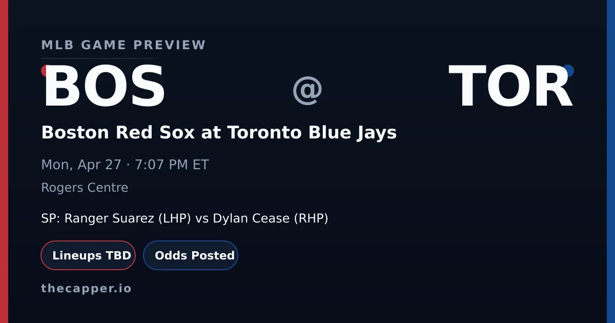 Boston Red Sox at Toronto Blue Jays MLB game preview for April 27, 2026