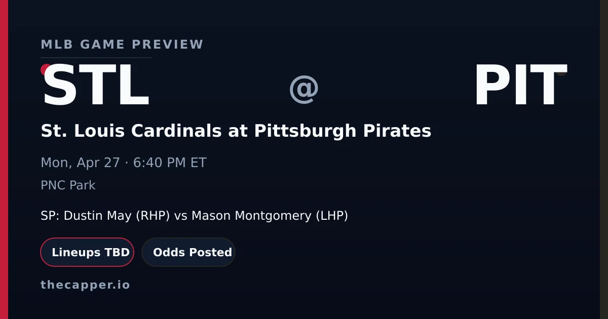 St. Louis Cardinals at Pittsburgh Pirates MLB game preview for April 27, 2026