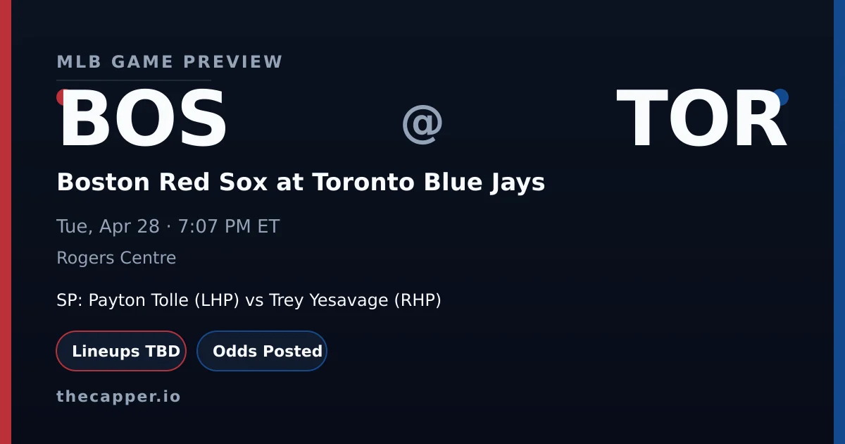 Boston Red Sox at Toronto Blue Jays MLB game preview for April 28, 2026