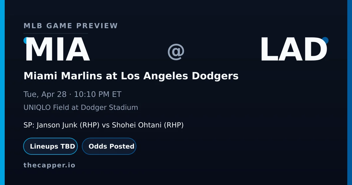 Miami Marlins at Los Angeles Dodgers MLB game preview for April 28, 2026