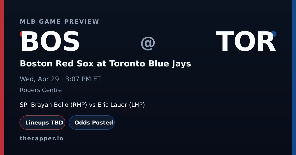 Boston Red Sox at Toronto Blue Jays MLB game preview for April 29, 2026