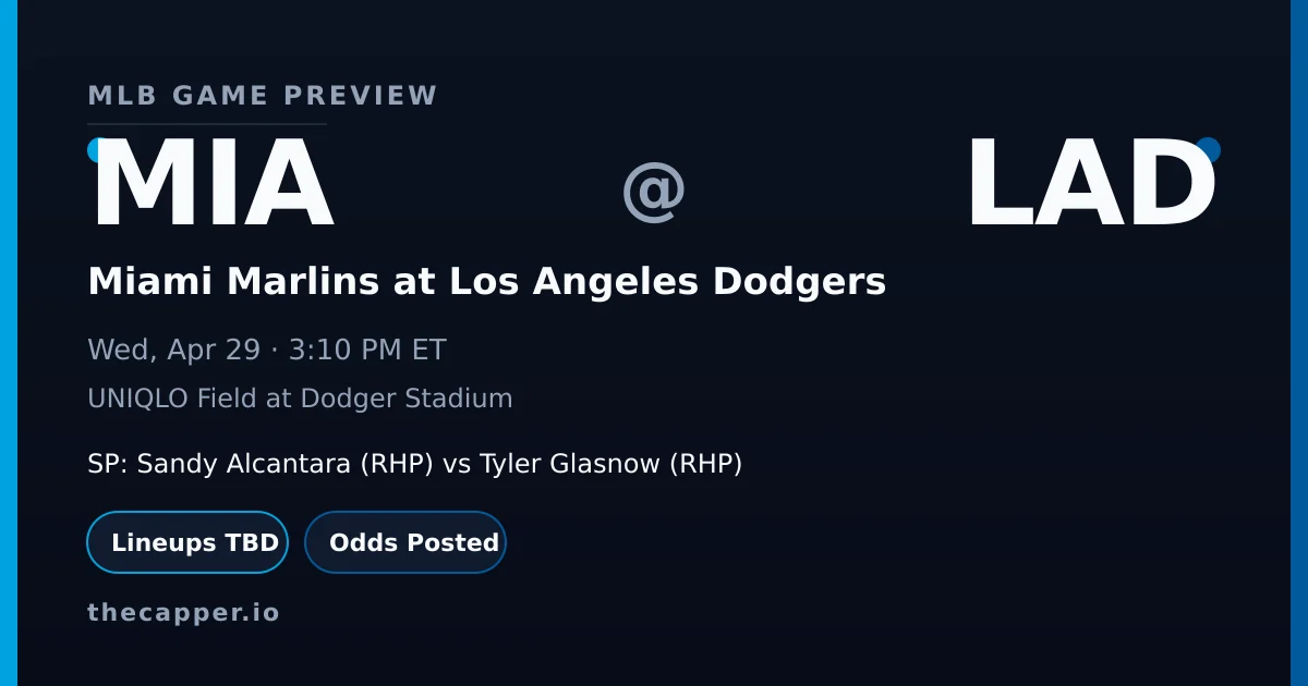 Miami Marlins at Los Angeles Dodgers MLB game preview for April 29, 2026