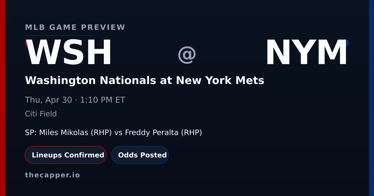Washington Nationals at New York Mets MLB game preview for April 30, 2026