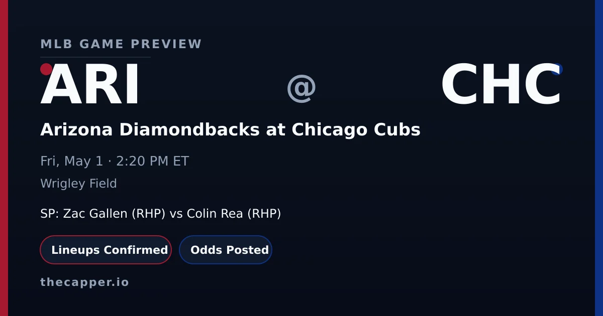 Arizona Diamondbacks at Chicago Cubs MLB game preview for May 1, 2026