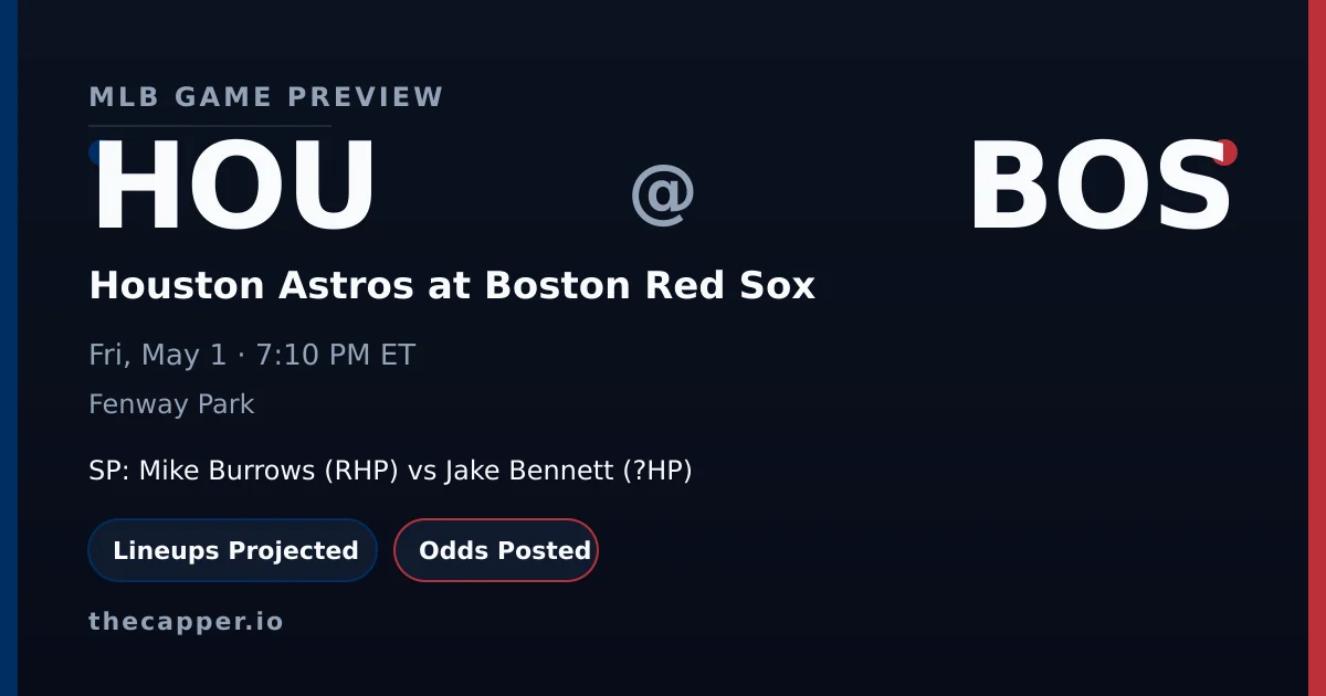 Houston Astros at Boston Red Sox MLB game preview for May 1, 2026
