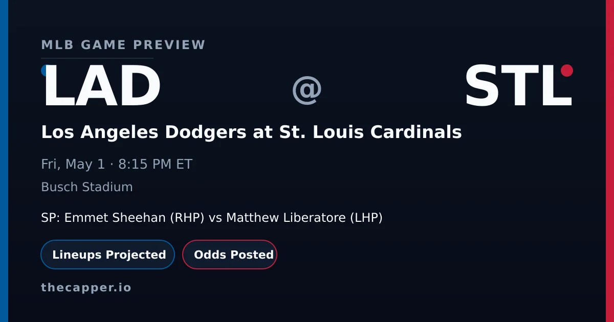Los Angeles Dodgers at St. Louis Cardinals MLB game preview for May 1, 2026