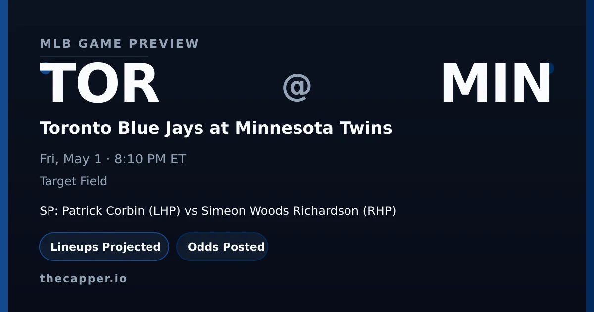 Toronto Blue Jays at Minnesota Twins MLB game preview for May 1, 2026