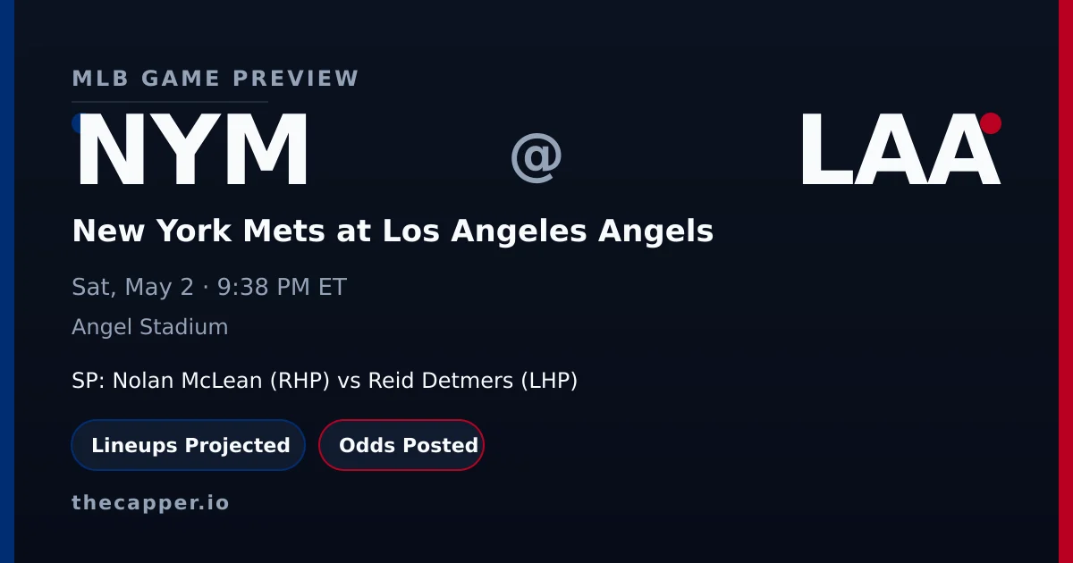 New York Mets at Los Angeles Angels MLB game preview for May 2, 2026