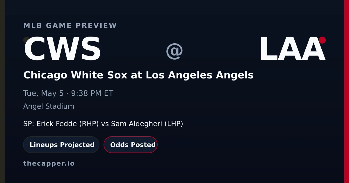 Chicago White Sox at Los Angeles Angels MLB game preview for May 5, 2026