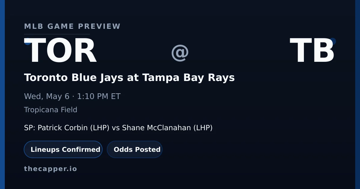 Toronto Blue Jays at Tampa Bay Rays MLB game preview for May 6, 2026