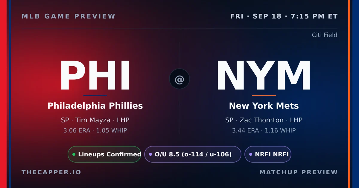 Philadelphia Phillies at New York Mets MLB game preview for September 18, 2026