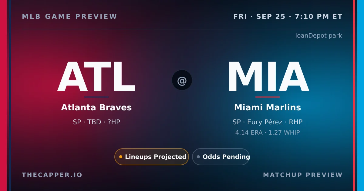 Atlanta Braves at Miami Marlins MLB game preview for September 25, 2026