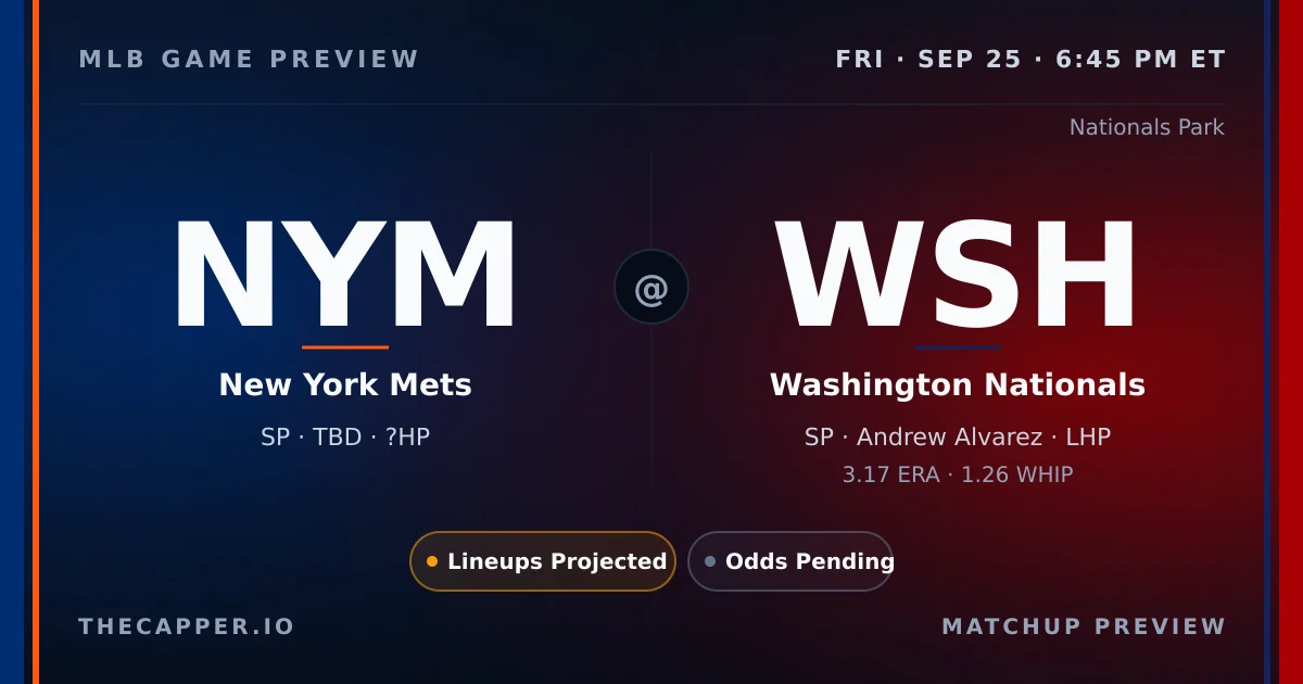 New York Mets at Washington Nationals MLB game preview for September 25, 2026