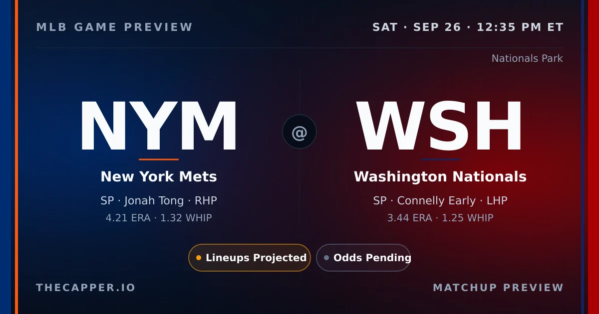 New York Mets at Washington Nationals MLB game preview for September 26, 2026